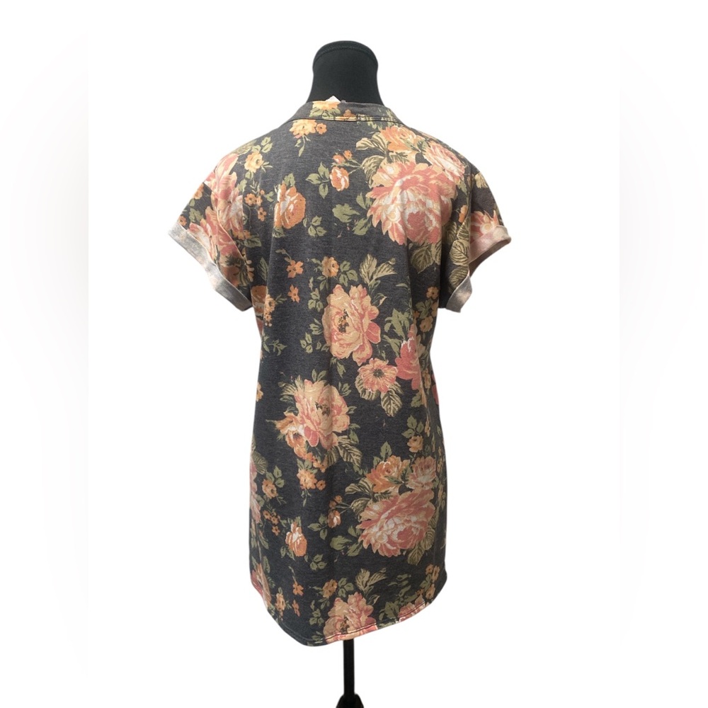 Mind Code Floral Keyhole Tunic S NWT - Picture 2 of 5
